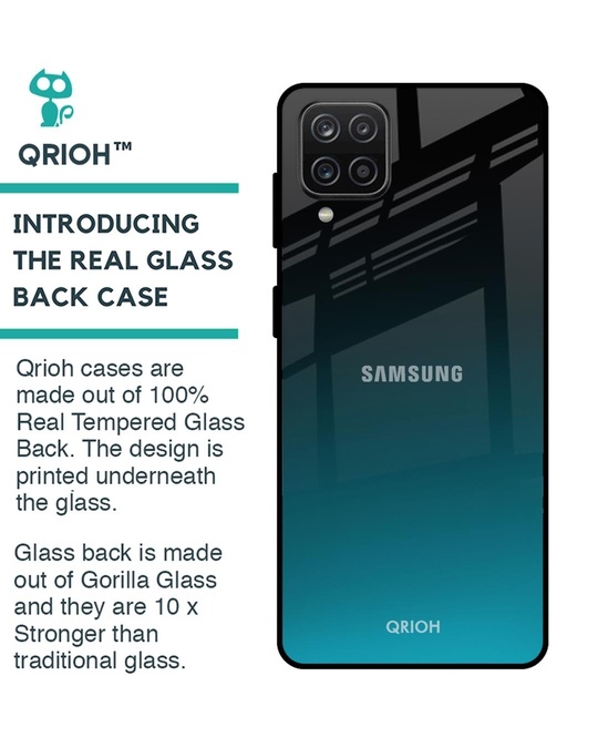 Shop Ultramarine Glass Case For Samsung Galaxy A12-Back