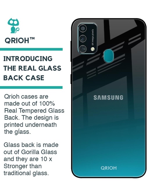Shop Ultramarine Glass Case For Samsung Galaxy F41-Back