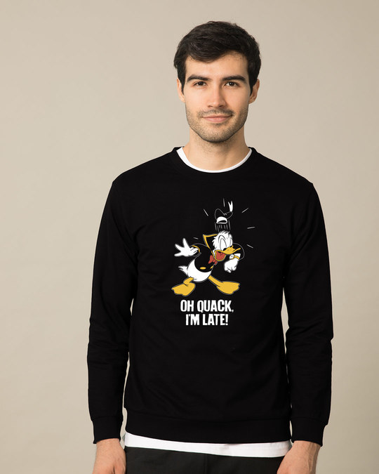 Shop Quack I'm Late Fleece Light Sweatshirt (DL)-Front