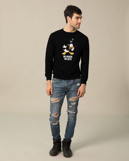 Shop Quack I'm Late Fleece Light Sweatshirt (DL)-Design