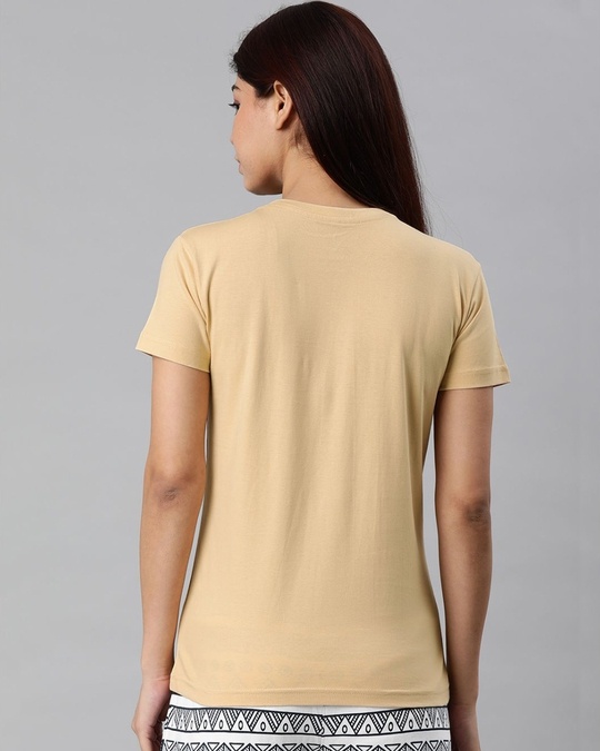 Shop Beige Solid T Shirt-Back