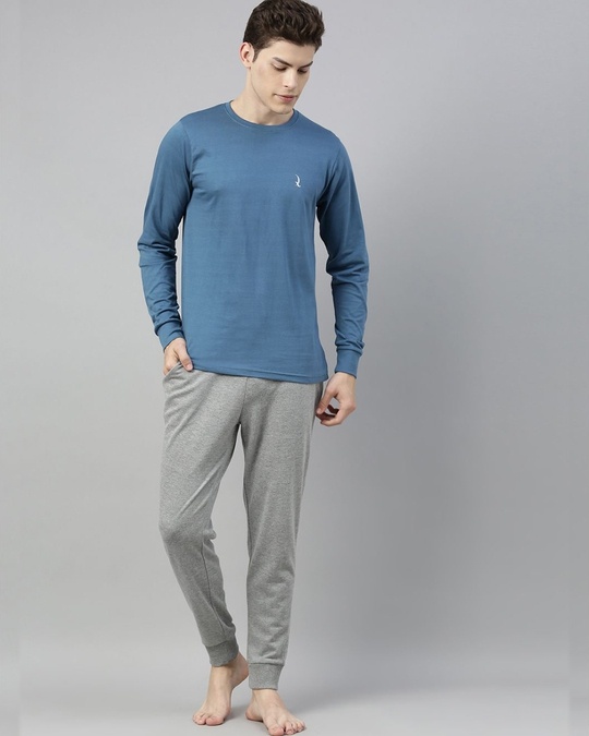 Shop Blue Solid T Shirt