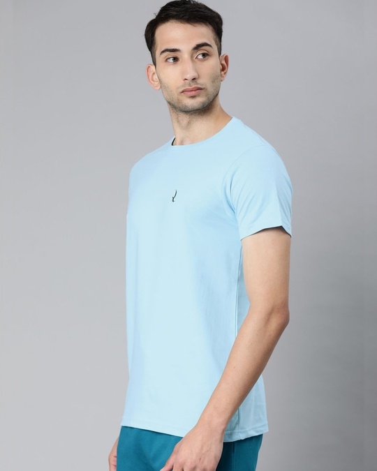 Shop Blue Solid T Shirt-Design
