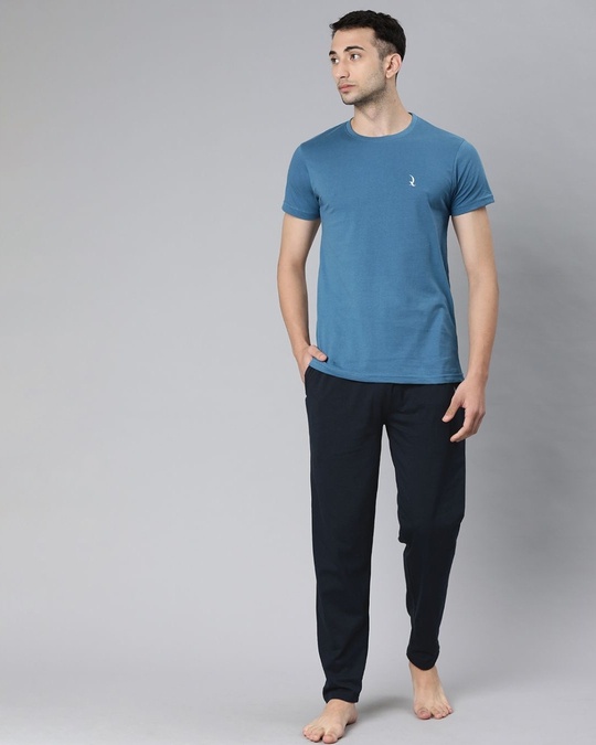Shop Blue Solid Trackpant