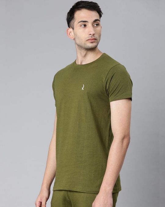 Shop Green Solid T Shirt-Design