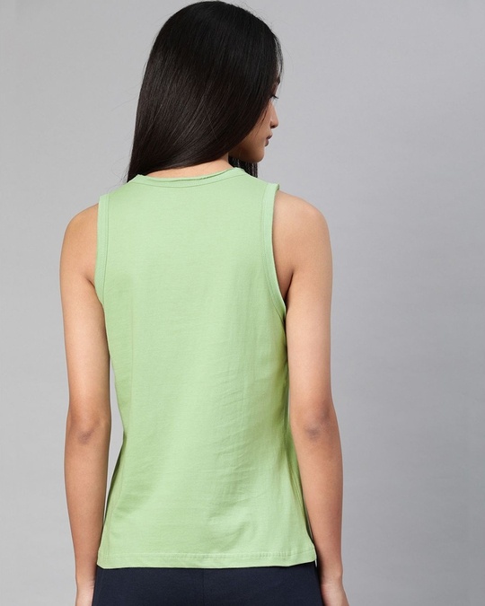 Shop Green Solid T Shirt-Back