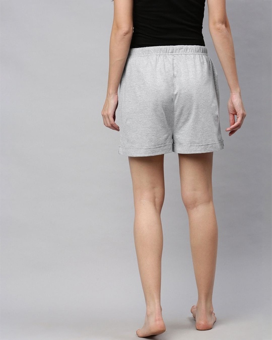 Shop Women's Grey Mid-Rise Shorts-Back