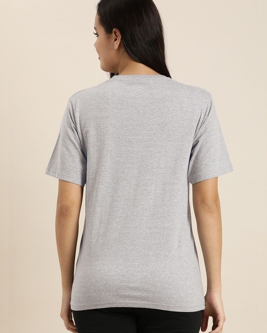 Shop Grey Typographic T Shirt-Back