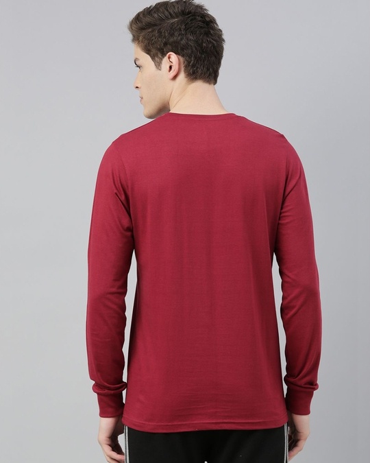 Shop Maroon Solid T Shirt-Back