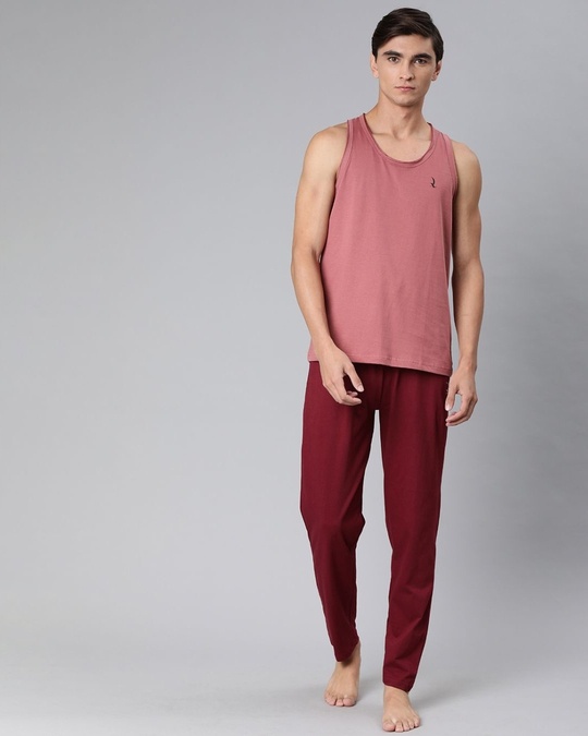 Shop Maroon Solid Trackpant