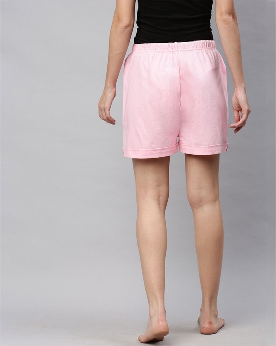 Shop Women's Pink Mid-Rise Shorts-Back