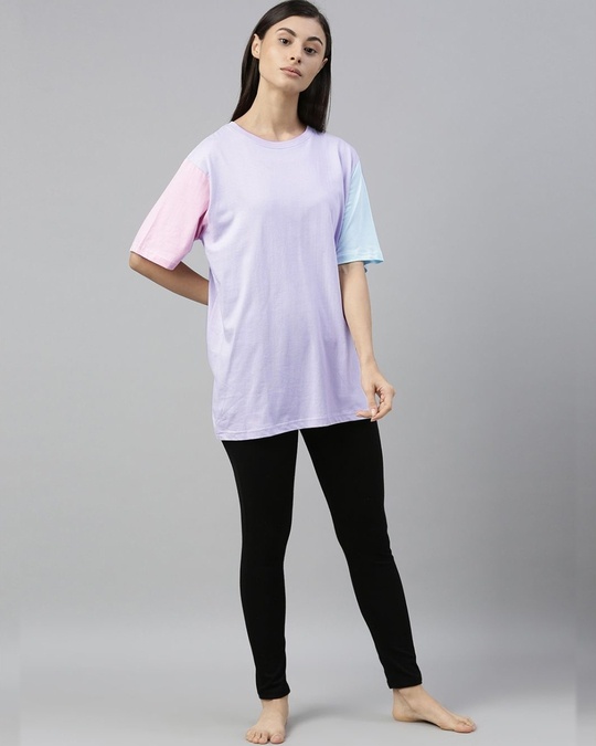 Shop Purple Colourblocked T Shirt