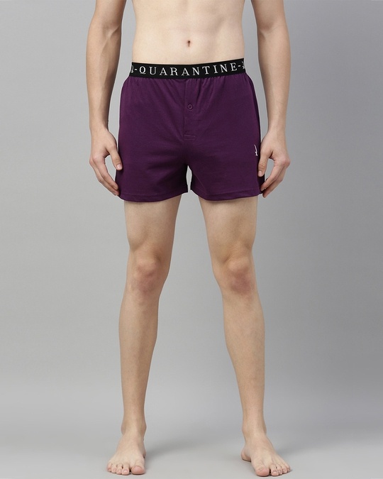 Shop Purple Solid Boxer-Front