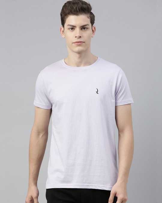 Shop Purple Solid T Shirt-Front