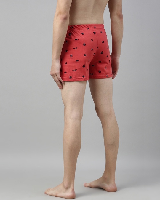 Shop Red Printed Boxer-Back