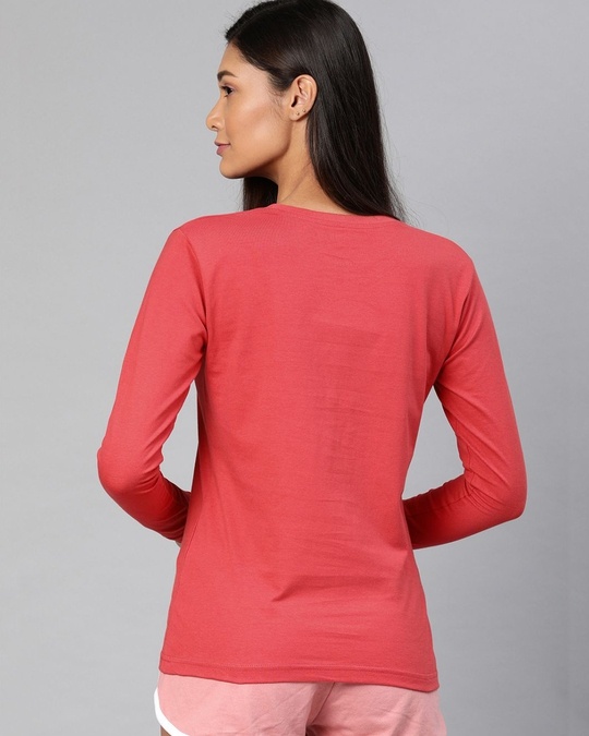 Shop Red Solid T Shirt-Back