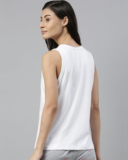 Shop White Solid T Shirt-Back