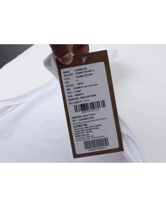 Shop White Solid T Shirt