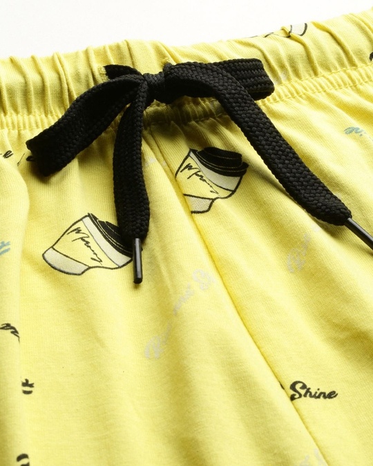 yellow graphic shorts