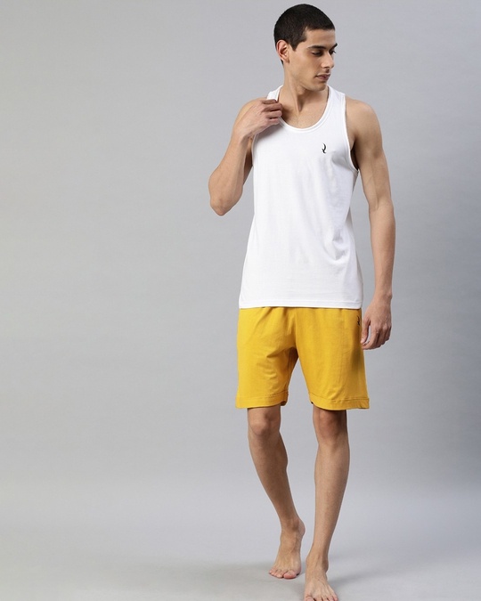 Shop Yellow Solid Shorts