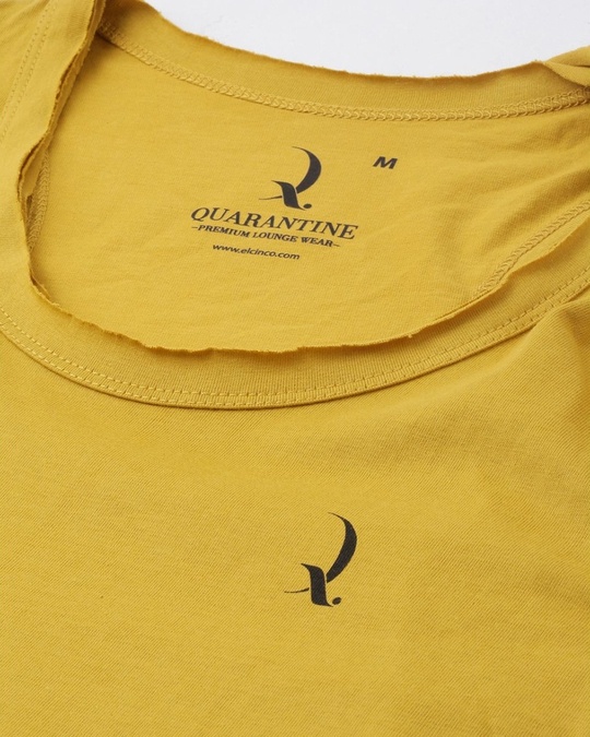 Shop Yellow Solid T Shirt-Full