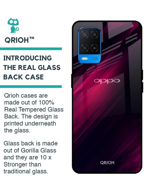 Shop Razor Printed Premium Glass Cover for Oppo A54 (Shock Proof, Lightweight)-Back