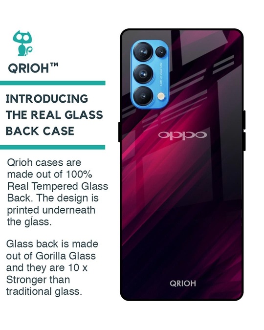 Shop Razor Printed Premium Glass Cover for Oppo Reno 5 Pro (Shock Proof, Lightweight)-Back