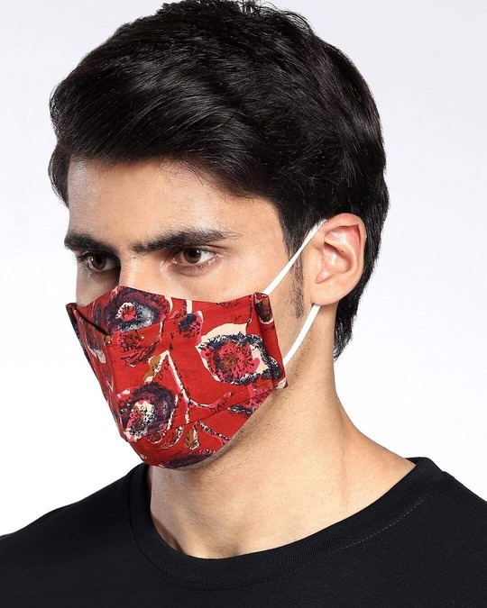 Shop Red All Over Printed Everyday Mask