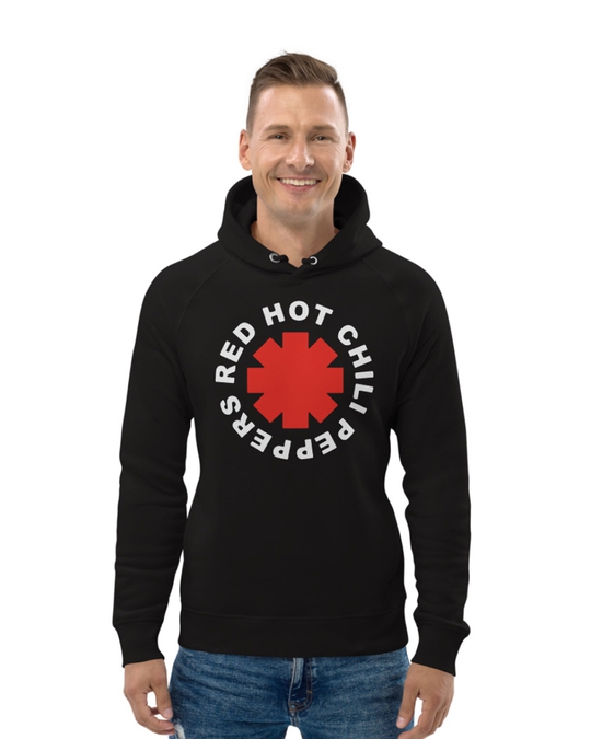 Shop Men's Black Red hot chili Print Regular Fit Hoodie-Front