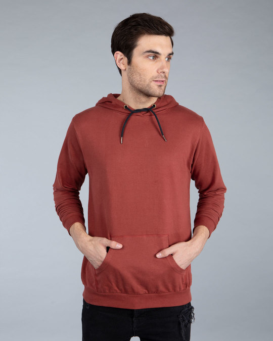mens plain red hoodie