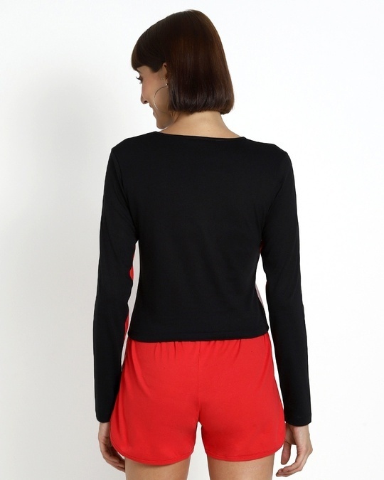 Shop Red Stylised Full Sleeve Short Top-Full