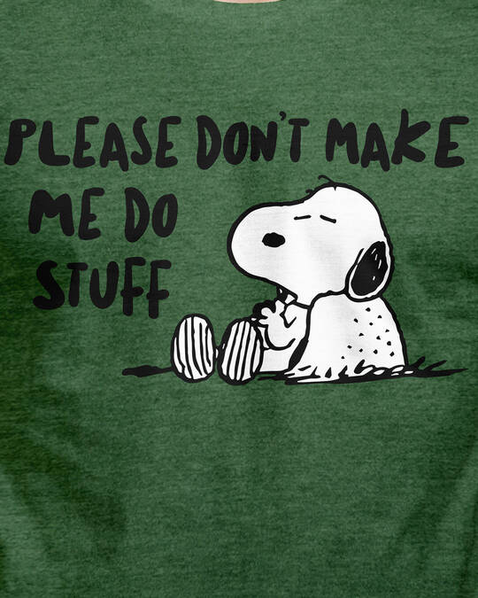 Shop Don't Make Me Do Stuff - Peanuts Official Half Sleeves Cotton T-shirt-Full