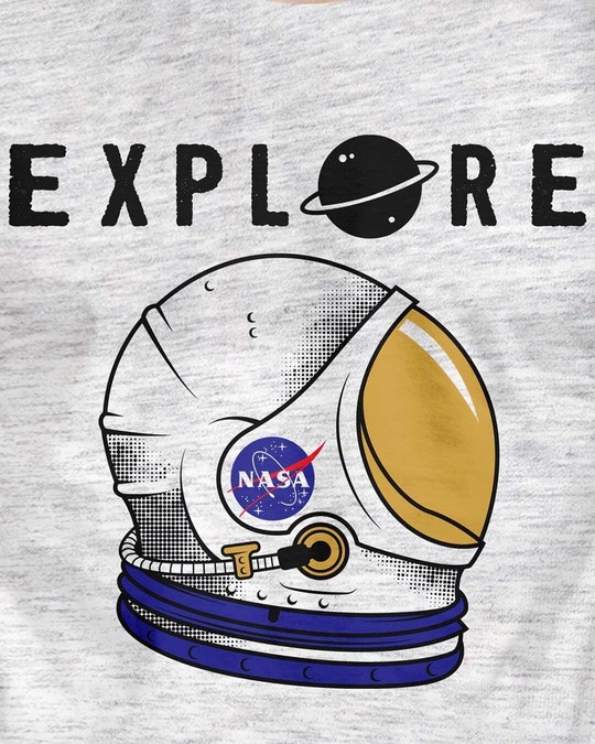 Shop Explore NASA Official Half Sleeves Cotton T-shirt-Full