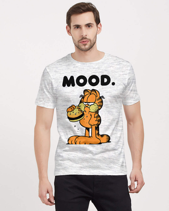 Shop Garfield Mood Garfield Official Half Sleeves Cotton T-shirt-Front