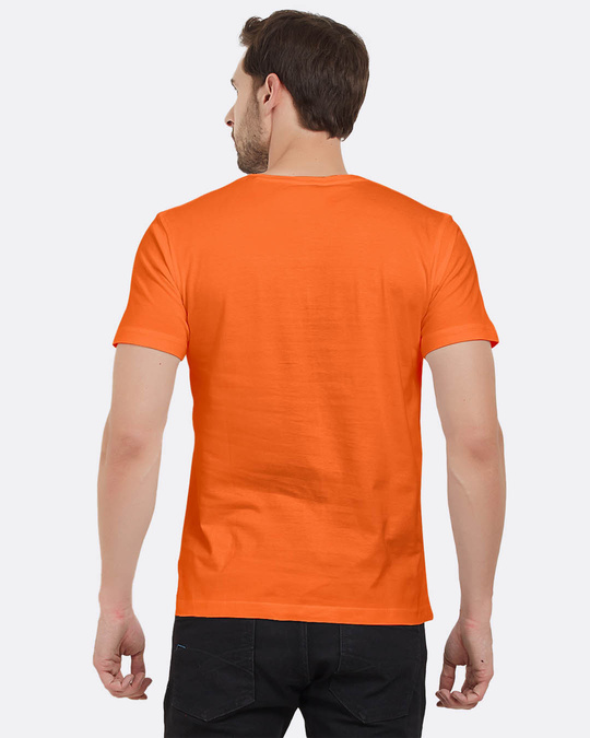 Shop Men's Orange Typography Half Sleeves T-shirt-Back