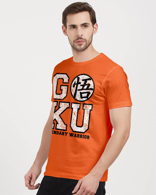 Shop Men's Orange Typography Half Sleeves T-shirt