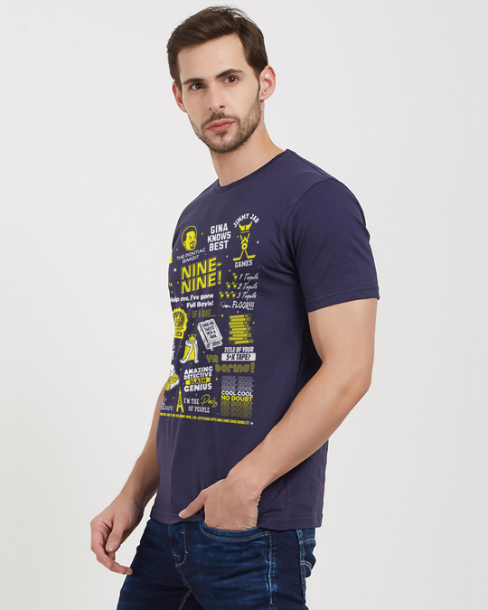 Shop Nine-Nine Infographic Cotton Half Sleeves T-Shirt-Back