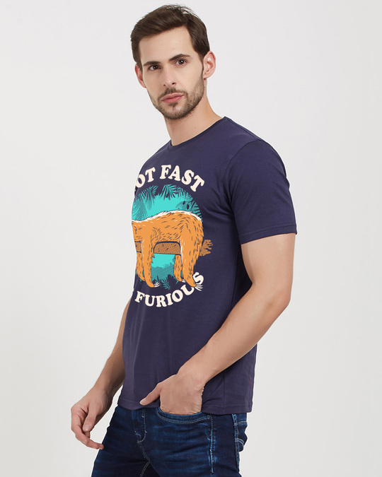 Shop Not Fast Furious Cotton Half Sleeves T-Shirt-Back