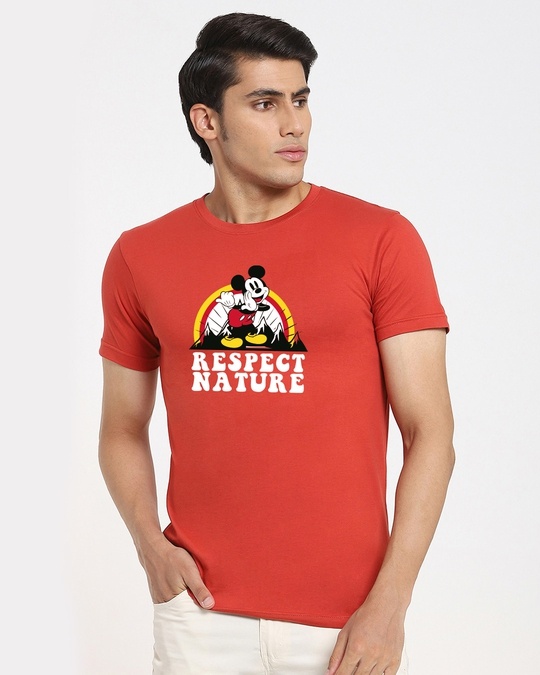Shop Respect Nature Men's Half Sleeve Printed T-shirt-Front