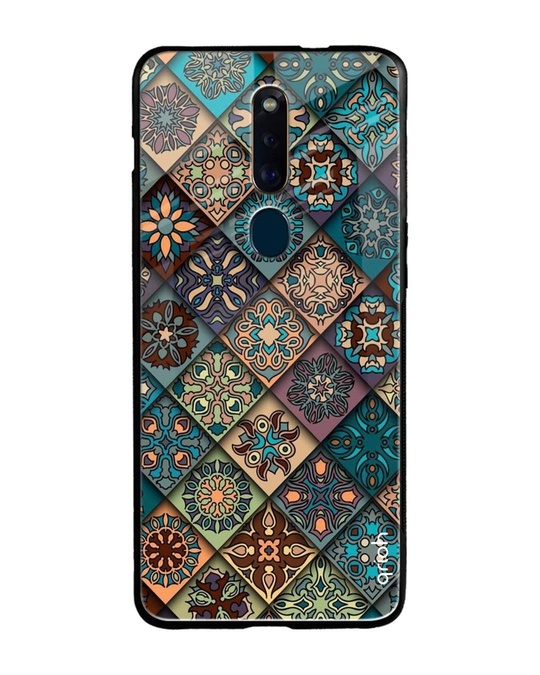 Shop Retro Art Printed Premium Glass Cover for Oppo F11 Pro (Shock Proof, Lightweight)-Front