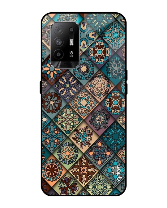 Shop Retro Art Printed Premium Glass Cover for Oppo F19 Pro Plus (Shock Proof, Lightweight)-Front