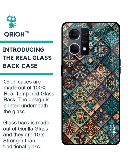 Shop Retro Art Printed Premium Glass Cover for OPPO F21 Pro (Shockproof, Light Weight)-Back