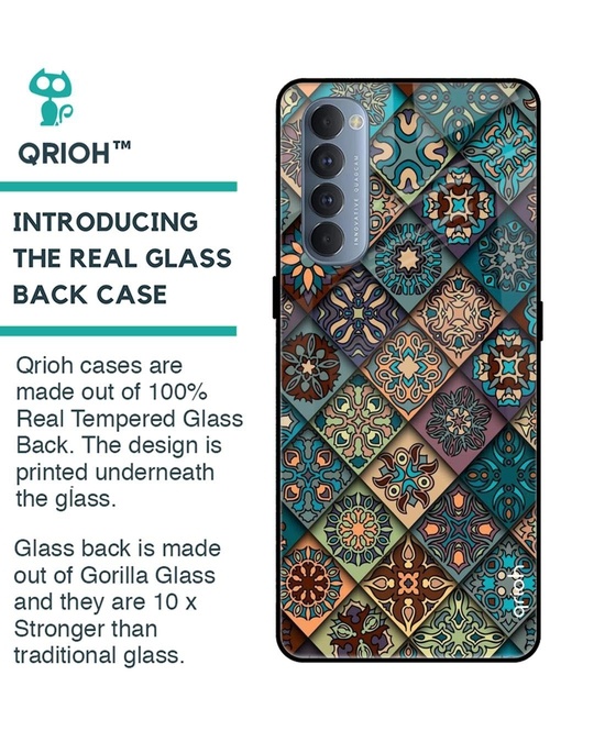 Shop Retro Art Printed Premium Glass Cover for Oppo Reno 4 Pro (Shock Proof, Lightweight)-Back