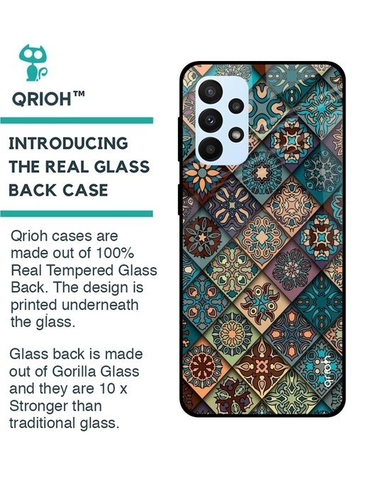 Shop Retro Art Printed Premium Glass Cover for Samsung Galaxy A23 (Shockproof, Light Weight)-Back