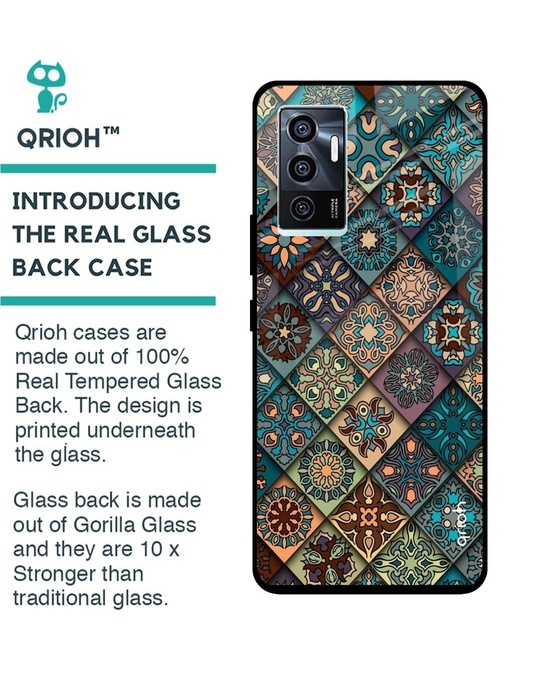 Shop Retro Art Printed Premium Glass Cover for Vivo V23e 5G (Shockproof, Light Weight)-Back