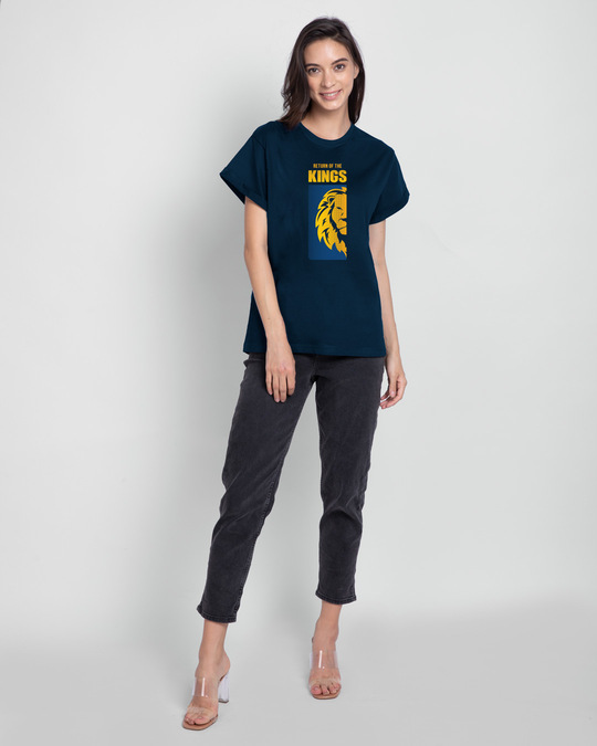 Shop Return Of The Kings Boyfriend T-Shirt Navy Blue-Design