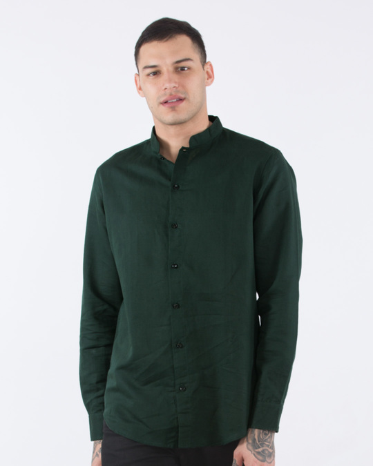 green shirt with collar