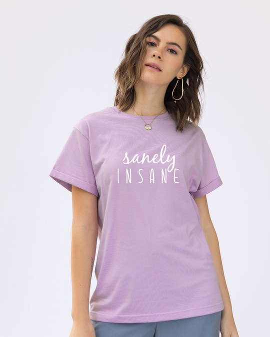 Shop Sanely Insane Boyfriend T-Shirt-Front