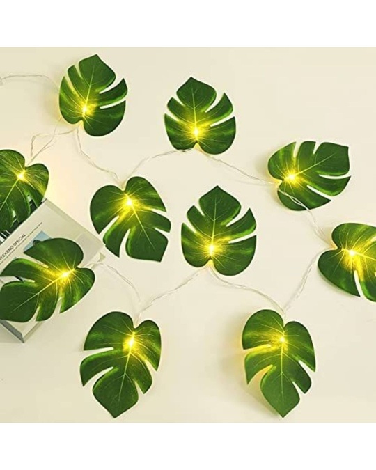 Shop Artificial Palm Leaves Wall Hanging Vine Leaf String Lights-Front