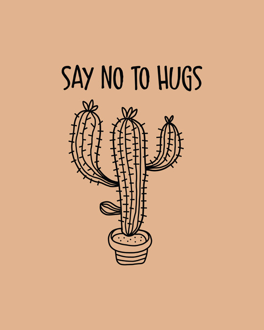 Shop Say No To Hugs Cactus Full Sleeve T-Shirt-Full